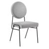 Modway Craft Fabric Upholstered Side Dining Chair in Black Light Gray view 1