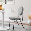 Modway Craft Fabric Upholstered Side Dining Chair in Black Light Gray view 2
