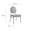 Modway Craft Fabric Upholstered Side Dining Chair in Black Light Gray view 3