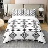 100% Organic Cotton Black and White Geometric Duvet Cover, Square Plaid Pattern Comforter Cover Set for Kids Boys Girls Teens, Geometric Aztec Comfy Bedding Set Full Size, Black White view 1