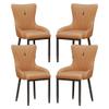 AYARNA Dining Chairs Set of 4 Modern PU Leather Kitchen High Back Padded Soft Seat Sturdy Carbon Steel Metal Legs(Camel) view 1