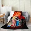 Movie Theme Decor Throw Blanket for Sofa Bed Couch, Retro Cinema Style Fleece Blanket, Home Theater Decor Fuzzy Blanket, Cinema Ticket Popcorn Soft Cozy Flannel Blanket All Season, Throw Size view 1