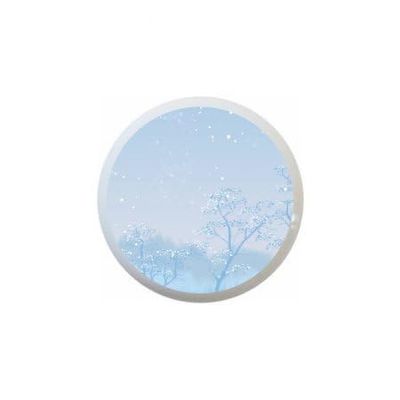 CIRCLE ASSET#5 byLCC Light Blue with Snowfall on Trees DECORATIVE Ceramic Dresser Drawer PULLS Cabinet Cupboard KNOBS
