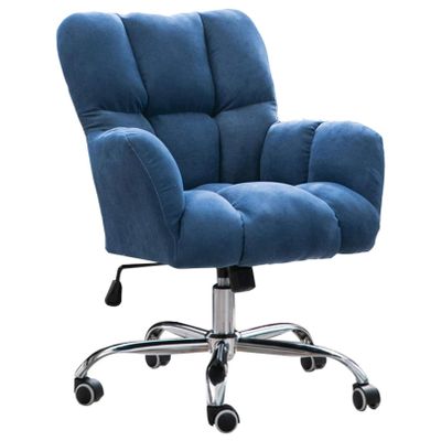 Ergonomic Office Desk Chair Nordic Leisure Swivel Chair, Mid Back Ergonomic Office Chair, Home Comfort Computer Chairs with Armrest, Load Bearing 200kg Easy to Install (Dark Blue)