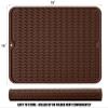 Silicone Dish Drying Mat, Non-Slip Easy Clean Sink Mat Large Heat-resistant Dish Drainer Mat for Kitchen Counter, Sink, Refrigerator or Drawer liner (18" x 16", COFFEE) view 2