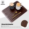 Silicone Dish Drying Mat, Non-Slip Easy Clean Sink Mat Large Heat-resistant Dish Drainer Mat for Kitchen Counter, Sink, Refrigerator or Drawer liner (18" x 16", COFFEE) view 3