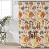 Hello Fall Shower Curtain for Bathroom 72" x 84" Retro Mushrooms Linen Texture Shower Curtain with Hooks Polyester Waterproof Home Bathtub Decor view 1