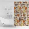 Hello Fall Shower Curtain for Bathroom 72" x 84" Retro Mushrooms Linen Texture Shower Curtain with Hooks Polyester Waterproof Home Bathtub Decor view 3