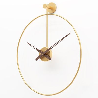 BADEZ Metal Vintage 40cm/50cm/60cm Big Wall Clock Silent Non Ticking Round Clock Art Decorative Wall Clock for Living Room,Bedroom,Decoration Cafe Hotel Office,Gold,40cm