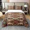 100% Cotton Bohemian Style Bedding Set Queen Size, Red Blue Boho Mandala Duvet Cover Set, Soft Retro Comforter Cover, Southwestern Indian Tribal Quilt Cover, Exotic Style Decor Boho Bed Set view 1
