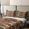 100% Cotton Bohemian Style Bedding Set Queen Size, Red Blue Boho Mandala Duvet Cover Set, Soft Retro Comforter Cover, Southwestern Indian Tribal Quilt Cover, Exotic Style Decor Boho Bed Set view 4