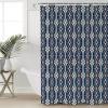 Abstract Shower Curtain for Bathroom 72" x 78" Retro Blue Lines Geometric Textures Shower Curtain with Hooks Polyester Waterproof Home Bathtub Decor view 1