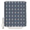 Abstract Shower Curtain for Bathroom 72" x 78" Retro Blue Lines Geometric Textures Shower Curtain with Hooks Polyester Waterproof Home Bathtub Decor view 2