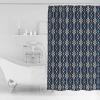 Abstract Shower Curtain for Bathroom 72" x 78" Retro Blue Lines Geometric Textures Shower Curtain with Hooks Polyester Waterproof Home Bathtub Decor view 3