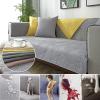 HeGza Pure Cotton Sofa Cover 1 2 3 4 Seater Sofa Cover L Shaped Sofa slipcovers Corner Armchair Covers Pets Couch Cover Non Slip Dog Couch Protector for Sectional Couch (Gray,90x70cm) view 3