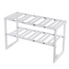 TITA-DONG 2 Tier Expandable Under Sink Shelf, Movable Multifunctional Kitchen Shelf Organizer Rack, Under Sink Storage Organizer, Stackable Kitchen Storage Shelves view 1