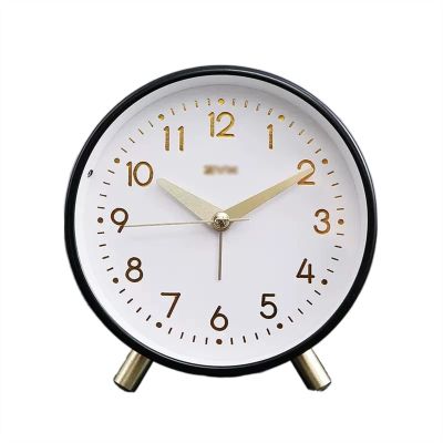 GRFIT Alarm Clocks 4.5 Inch Alarm Clock for Heavy Sleepers Silent Non-Ticking Alarm Clock with Backlight Battery Operated, Loud Alarm Clock for Bedroom Bedside Decorative Desk Clocks (Color : Brass)