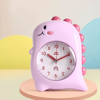 Alarm Clocks Dinosaur Alarm Clock for Kids, Cute Bedroom Decoration, Non Ticking Silent, Backlight Super Loud, for Kids Gifts Decorative Desk Clocks (Color : Gray)