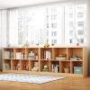 Bookshelf Racks Simple Floor Lockers for Home Bedroom Living Room Bay Window Cabinet MINGPING (Color : Wood Color 120x24x60cm) view 4