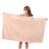 Women Large Bath Towel Coral Velvet Towel (Khaki Pocket) view 4