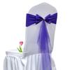 SENQIAN Pack of 10 Dark Purple Bow Organza Chair Sashes Spandex Stretch Chair Bands Elastic Chair Ties for Romantic Wedding Party Birthday Reception Hotel Banquet Chair Cover Decoration view 1