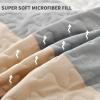 Dinjoy Beige Boho Quilt Queen Size,Khaki Striped Bedspread 3 Pieces Reversible Fall Quilts Bedding Set Micofiber Farmhouse Coverlet with 2 Pillowcases for All Season view 4