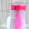 BAEKJIN Magenta 100PCS Classic European Style Floral Organza Elastic Chair Cover for Wedding Celebration Banquet Party Hotel Events and Other Activities On Site Decoration view 2
