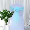 BAEKJIN Sky Blue 50PCS Classic European Style Floral Organza Elastic Chair Cover for Wedding Celebration Banquet Party Hotel Events and Other Activities On Site Decoration view 1