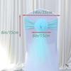 BAEKJIN Sky Blue 50PCS Classic European Style Floral Organza Elastic Chair Cover for Wedding Celebration Banquet Party Hotel Events and Other Activities On Site Decoration view 2