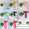 BAEKJIN Sky Blue 50PCS Classic European Style Floral Organza Elastic Chair Cover for Wedding Celebration Banquet Party Hotel Events and Other Activities On Site Decoration view 4