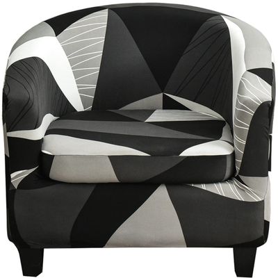 XMAYODS 2 Piece Club Chair Slipcover Printed Tub Chair Slipcover Armchair Covers Soft Printed Round Barrel Chair Covers Couch Covers with Elastic Bottom for Bar Counter Living Room (Color : #57)
