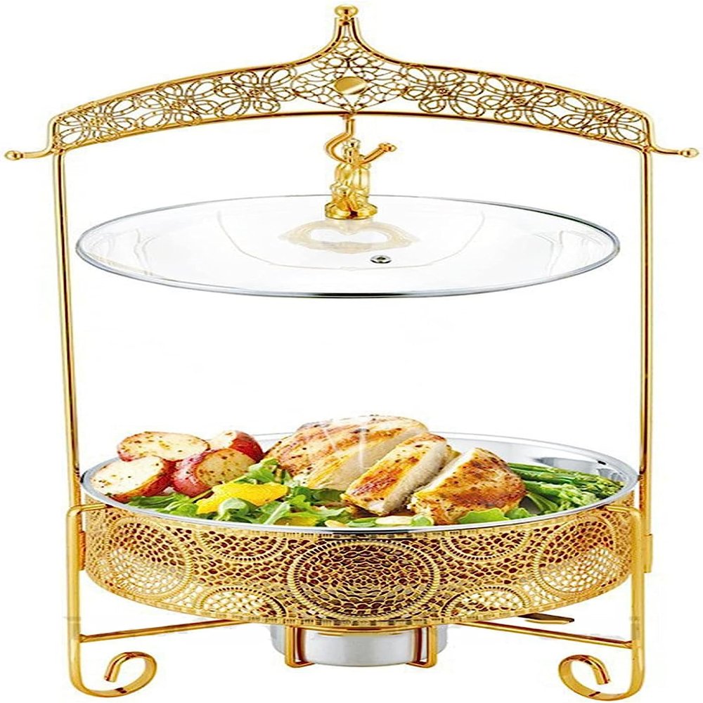 XENITE Buffet Server and Heater - Buffet Plate with Lid, Hotpot Buffet Setting, Food Heater for Party Buffet, Table Buffet Heater. Hostess Trolley Food Heater(Size:4L,Color:Jazz Cap)