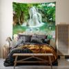 CORFOTO 60 x 50 Inch Wonderland Zen Waterfall Tapestry Beautiful Nature Scenery Wall Hanging Swan Lotus Flower Mountain Landscape Wall Tapestry for Bedroom Aesthetic Living Room Dorm Decor Wallpaper view 3