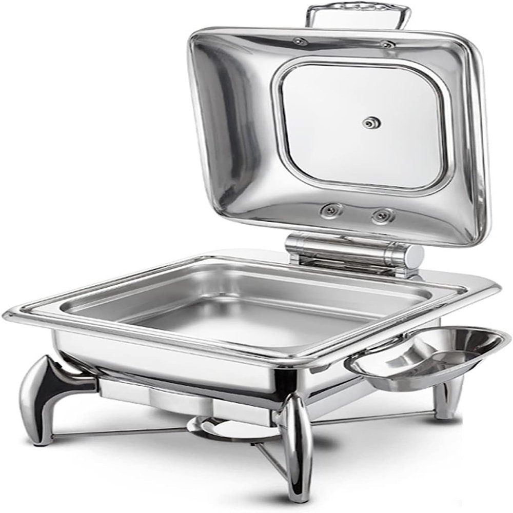 Food Heated Buffet Servers - Buffet Trays With Lids,table Buffet Heaters,portion Control Trays,hostess Trolley Food Warmers,buffet Food Warmers Catering(Size:5.5L,Color:Square ceramic - double)