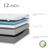 Novilla King Size Mattress, 12 Inch Gel Memory Foam Mattress for Plush Comfort, Pressure Relief, CertiPUR-US Certified, Mattress-in-a-Box, Embrace view 2