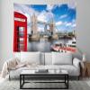 CORFOTO 177 x 98 Inch Thames London Tower Bridge Tapestry Wall Hanging England London Bridge Red Phone Booth Wall Tapestry for Bedroom Aesthetic Living Room Dorm Decor view 2