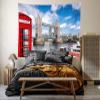 CORFOTO 177 x 98 Inch Thames London Tower Bridge Tapestry Wall Hanging England London Bridge Red Phone Booth Wall Tapestry for Bedroom Aesthetic Living Room Dorm Decor view 3