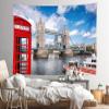 CORFOTO 177 x 98 Inch Thames London Tower Bridge Tapestry Wall Hanging England London Bridge Red Phone Booth Wall Tapestry for Bedroom Aesthetic Living Room Dorm Decor view 4