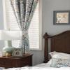 ILUOGUDU Boho Curtains Linen Curtains for Living Room Blue Farmhouse Curtains 96 Inch Length Floral Patterned Semi Blackout Curtains 1 Panel Blue on Beige (Pinch Pleated Curtains, 63" W x 96" L) view 1