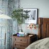 ILUOGUDU Boho Curtains Linen Curtains for Living Room Blue Farmhouse Curtains 96 Inch Length Floral Patterned Semi Blackout Curtains 1 Panel Blue on Beige (Pinch Pleated Curtains, 63" W x 96" L) view 4