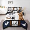 Erosebridal Dog Comforter Set Queen for Boys Cute Dog Bedding, Lovely Pet Animal Puppy Bedding Comforter Sets for Girls Teens Family, Grids Striped Print Duvet Insert Kawaii Dog Paw Print Quilt 3 Pcs view 1
