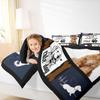 Erosebridal Dog Comforter Set Queen for Boys Cute Dog Bedding, Lovely Pet Animal Puppy Bedding Comforter Sets for Girls Teens Family, Grids Striped Print Duvet Insert Kawaii Dog Paw Print Quilt 3 Pcs view 4