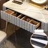KWOKING Mirrored Vanity Table and Stool Set Luxurious 29.92" Tall Vanity Desk Makeup Vanity Mirror Stool Nordic Dressing Table Grey -Makeup Vanity & Mirror & Pillow Back Stool 31" L x 16" W x 30" H view 3