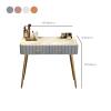 KWOKING Mirrored Vanity Table and Stool Set Luxurious 29.92" Tall Vanity Desk Makeup Vanity Mirror Stool Nordic Dressing Table Grey -Makeup Vanity & Mirror & Pillow Back Stool 31" L x 16" W x 30" H view 4