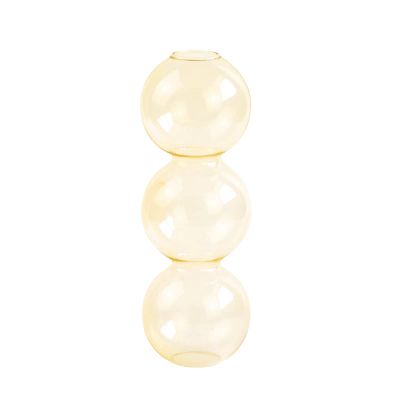 Clear Glass Bubble Hydroponic Vase, Modern Flower Vase 3/4 Ball Bud Vase Centerpiece Glass Vase, Unique Floral Vase Creative Globose Vase for Wedding Table Centerpieces Home Decoration(Golden 3 Ball)