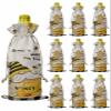 10 Pack Wine Bottle Bags, Bee Gnomes Wine Bottle Cover with Drawstring, Gift Bag for Champagne, Wedding, Birthday, Christmas, Thanksgiving, Party Honey Spring Summer Country Rustic Plaid Daisy view 1