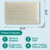 JOTOM Talalay Natural Latex Pillow Sleeping Bed Pillow, Medium Firmness Latex Pillow for Side, Back, and Stomach Sleepers, Removable Breathable Cotton Cover (Standard Size) view 4