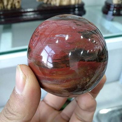 AtkitS Red Rose Petrified Wood Sphere Agate Quartz Crystal Ball