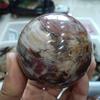 AtkitS Red Rose Petrified Wood Sphere Agate Quartz Crystal Ball view 3