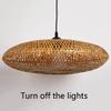 RCIDOS Bamboo Weave Pendant Luminaire Flying Saucer Antique Decor Lantern Droplight Hollow Hand-Woven Rattan Art Chandelier Japanese Style Round Wicker Hanging Light Tea Room Tavern Restaurant Bedroom view 4
